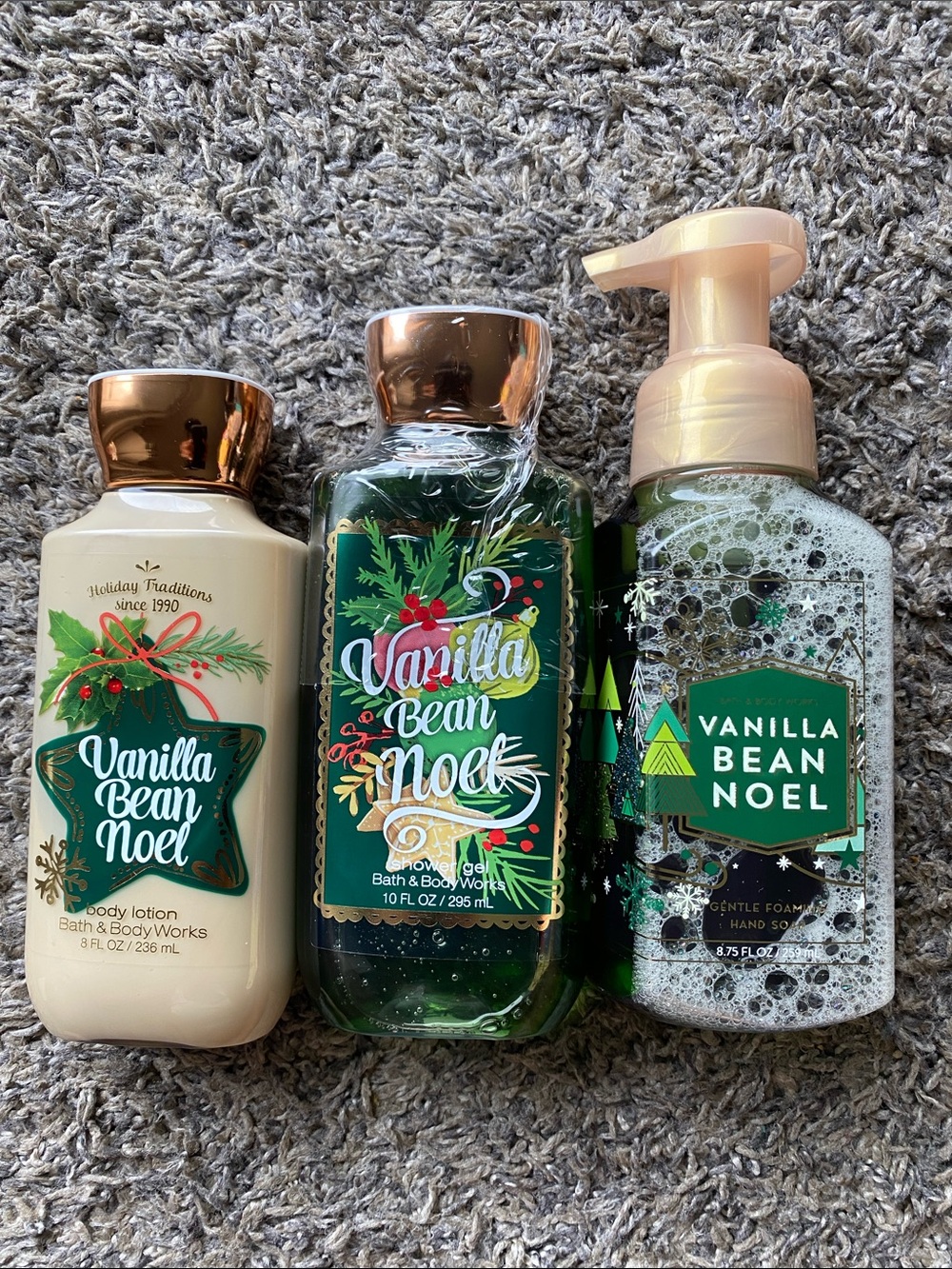 Bath & Body Works Vanilla Bean Noel Body Lotion, Shower Gel, Foaming Hand Soap